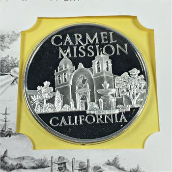 1971 Sterling Silver First Edition Proof Commemorative*First Day of Issue*FDC w/ Stamp*Carmel Mission, CA