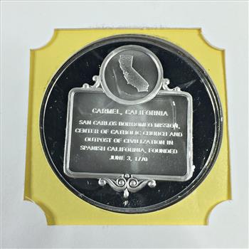 1971 Sterling Silver First Edition Proof Commemorative*First Day of Issue*FDC w/ Stamp*Carmel Mission, CA