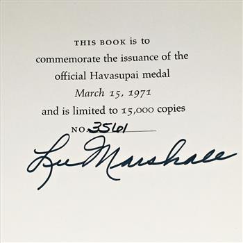 1971 The Havasupai People's History, .80oz .999 Silver Medallion and Signature of the Tribal Chairman*Numbered