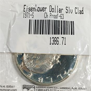1971-S Eisenhower Proof Cald Silver Dollar*Graded Ch Proof by Littleton Coin Company
