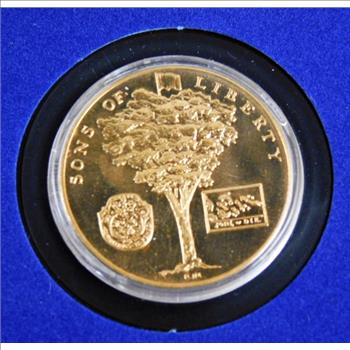 1972 American Revolution Bicentennial Bronze Medallion*George Washington*Sons of Liberty*In Display Case