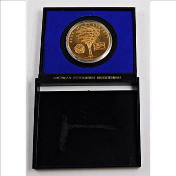 1972 American Revolution Bicentennial Bronze Medallion*George Washington*Sons of Liberty*In Display Case