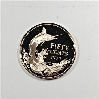 1972 Bahama Islands Silver Proof Half Dollar Marlin Sword Fish