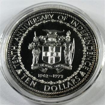 1972 Jamaica Proof Silver $10-10th Anniversary of Independence*Deep Cameo