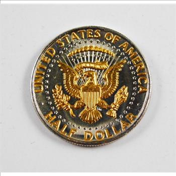 1972 Platinum and Gold Highlighted Kennedy Half Dollar