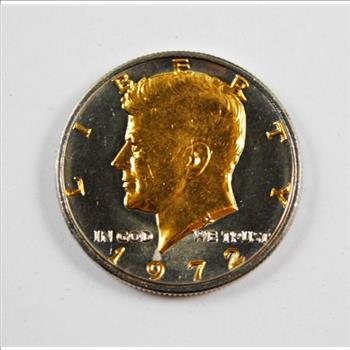 1972 Platinum and Gold Highlighted Kennedy Half Dollar