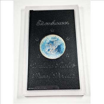 1972 S Silver Proof Ike Eisenhower Dollar in Original Plastic Lense