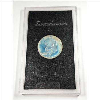 1972 S Silver Proof Ike Eisenhower Dollar in Original Plastic Lense