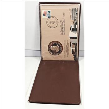 1973 First Day of Issue Benjamin Franklin Sterling Silver Commemorative on FDC w/ Stamp