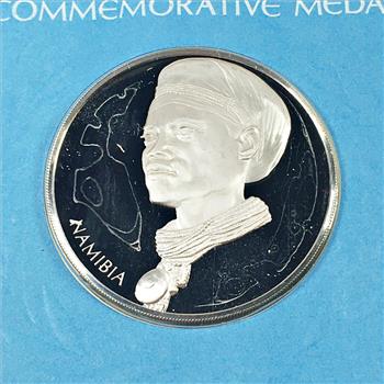 1973 Sterling Silver First Edition Proof of United Nations Namibia Commemorative Medal*With Original Stamp on FDC