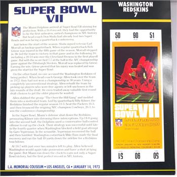 1973 Super Bowl VII Gold Foil Ticket Replica*Dolphins & Redskins*On 9