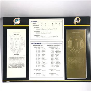 1973 Super Bowl VII Gold Foil Ticket Replica*Dolphins & Redskins*On 9