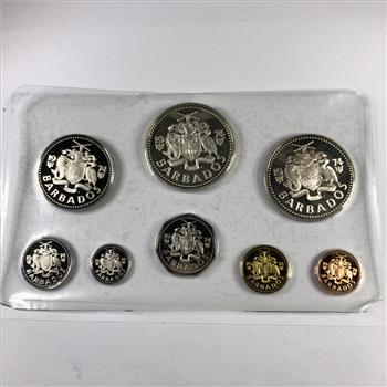 1974 Barbados Silver Coinage Set*Eight Coins in Original Cellophane Packet with COA*Struck by the Franklin Mint
