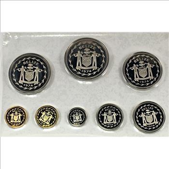 1974 Proof Set of the Coinage of Belize*Set of Eight Deep Cameo Coins in Original Packaging