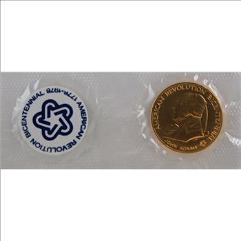 1974 Revolution Bicentennial First Day Cover*With Bronze Medal and Four 10c Stamps*Philadelphia Postmark