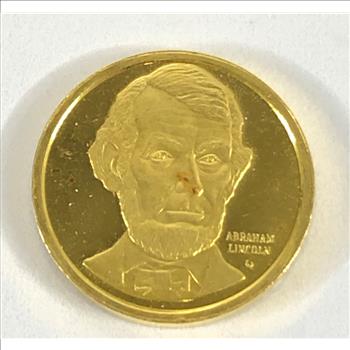 1975 24K Gold Abraham Lincoln Commemorative Medallion*.0579oz AGW*1/2