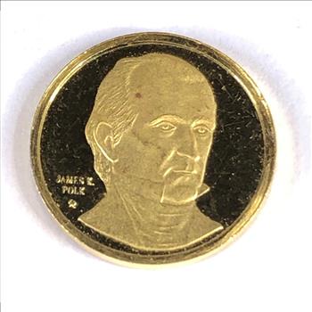 1975 24K Gold James K. Polk Commemorative Medallion*.0579oz AGW*1/2