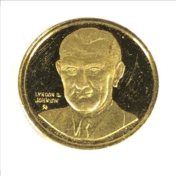 1975 24K Gold Lyndon B. Johnson Commemorative Medallion*.0579oz AGW*1/2