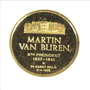 1975 24K Gold Martin Van Buren Commemorative Medallion*.0579oz AGW*1/2
