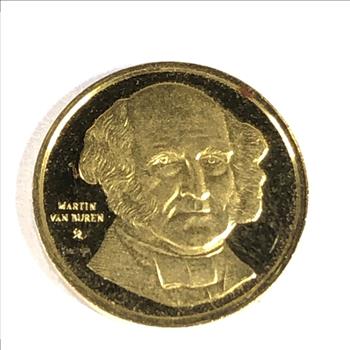 1975 24K Gold Martin Van Buren Commemorative Medallion*.0579oz AGW*1/2
