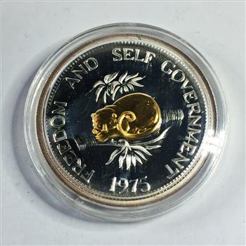 1975 Solomon Islands Gold/Silver $30 coin*24 Grams Pure Silver and 5 Grains Pure 24K Gold*In Box with COA