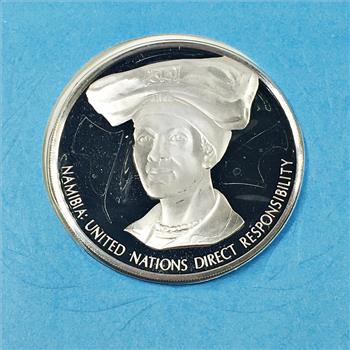 1975 Sterling Silver First Edition Proof of United Nations Namibia Commemorative Medal*With Original Stamp on FDC