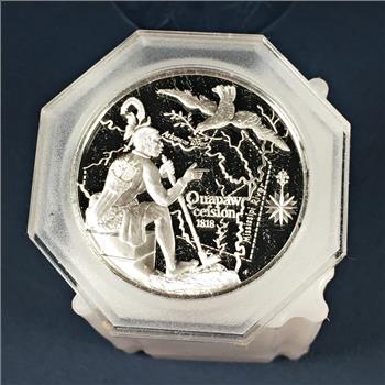 1975 The Quapaw People's History, .80oz .999 Silver Medallion and Signature of the Tribal Chairman*Numbered
