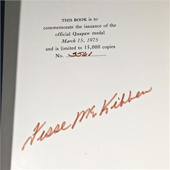 1975 The Quapaw People's History, .80oz .999 Silver Medallion and Signature of the Tribal Chairman*Numbered