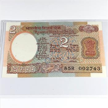 1975-1997 India 2 Rupees Banknote*Crisp Uncirculated