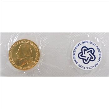 1976 American Revolution Bicentennial Medal First Day Cover Plus Four 13c Stamps