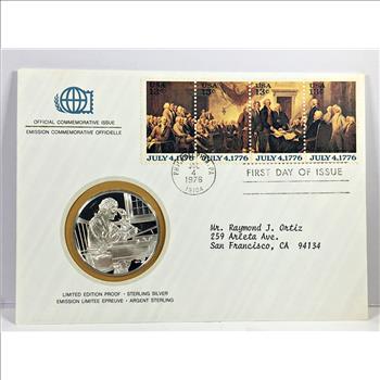 1976 Approx. 1oz Sterling Silver Proof First Edition US Bicentennial ...