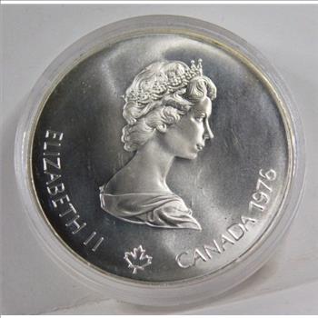 1976 Canada Silver $5 Montreal XXI Olympiad*Fencing*.7227 oz ASW*Uncirculated in Protective Capsule