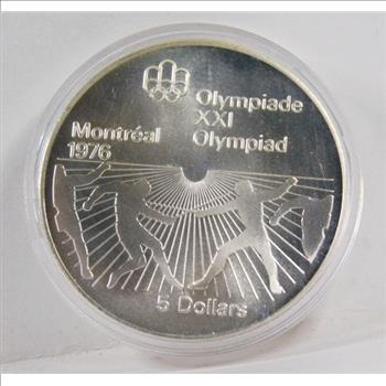 1976 Canada Silver $5 Montreal XXI Olympiad*Fencing*.7227 oz ASW*Uncirculated in Protective Capsule