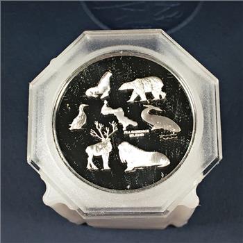 1976 The Eskimo People of Savoonga History, .80oz .999 Silver Medallion and Signature of the Tribal Chairman