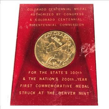 1976 United States Bicentennial and Colorado Centennial Commemorative Medallion*Struck by the Denver Mint*Bronze