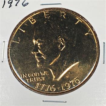 1976-D 24K Gold Layered US Bicentennial Eisenhower Dollar*High Grade