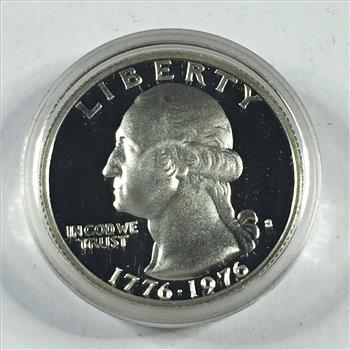 1976-S United States Bicentennial Washington Proof Silver Quarter*HIGH CAMEO*In Protective Capsule