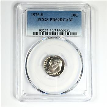 1976-S US Bicentennial Proof Roosevelt Dime*Graded PR69 DCAM by PCGS