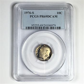 1976-S US Bicentennial Roosevelt Proof Dime*Graded PR69 DCAM by PCGS
