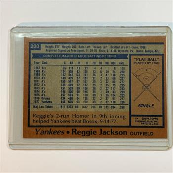 1978 Topps Reggie Jackson All Star Card Yankees Hall of Fame Mr. October