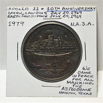 1979 Apollo 11 10th Anniversary Commemorative Medallion*Bronze*40mm