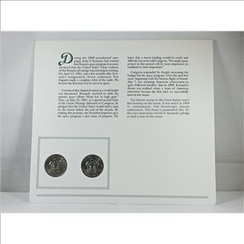 1979-D & P Kennedy Half Dollars & 2 Stamps*Encased in 9