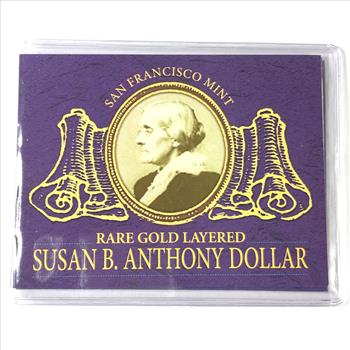 1980-S Gold Layered Susan B. Anthony Commemorative Dollar*Informative Tri-folder Story Board