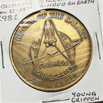 1981 Columbia Commemorative Medallion*Spaceship Has Landed on Earth*Bronze*39mm