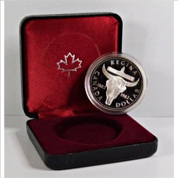 1982 Canada Silver Regina Commemorative Silver Dollar*0.375oz ASW Fine Proof Silver