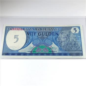 1982 Suriname 5 Gulden Banknote*Crisp Uncirculated