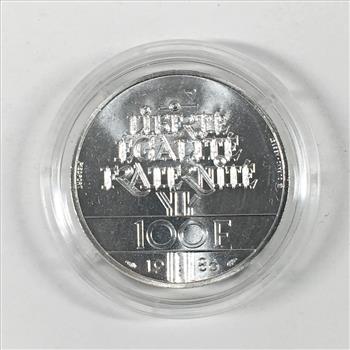 1986 France Proof Silver Liberty Commemorative 100 Francs*0.434oz ASW