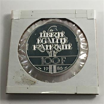 1986 France Silver 100 Francs Statue of Liberty Coin*Brilliant Uncirculated