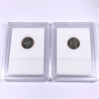 1987-S Proof Roosevelt Dime*Graded DCAM Gem Proof*1987-D Roosevelt Dime*Graded Brilliant Uncirculated*Grades by INB
