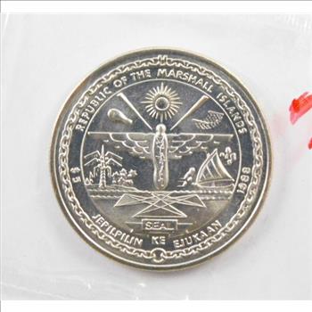 1988 Marshall Island $5 Space Shuttle Discovery Commemorative Coin*Uncirculated